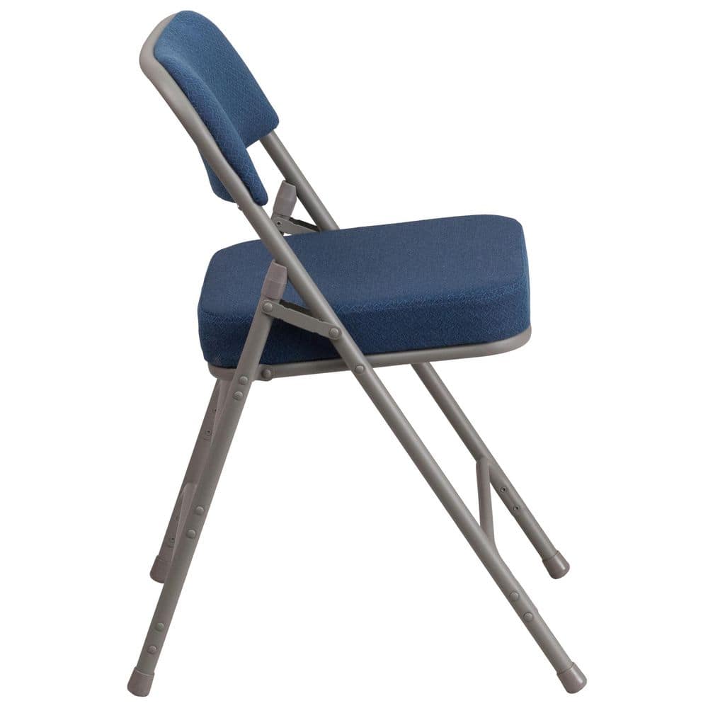 Navy Luxe Padded Metal Folding Chair for Events and Home Use