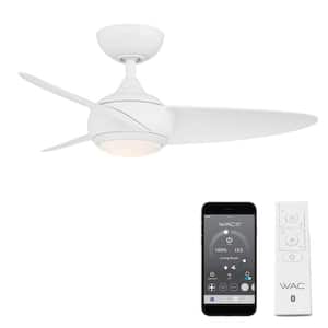 Loft 38 in. Indoor/Outdoor Matte White 3-Blade Smart Ceiling Fan with 3000K LED and Remote Control
