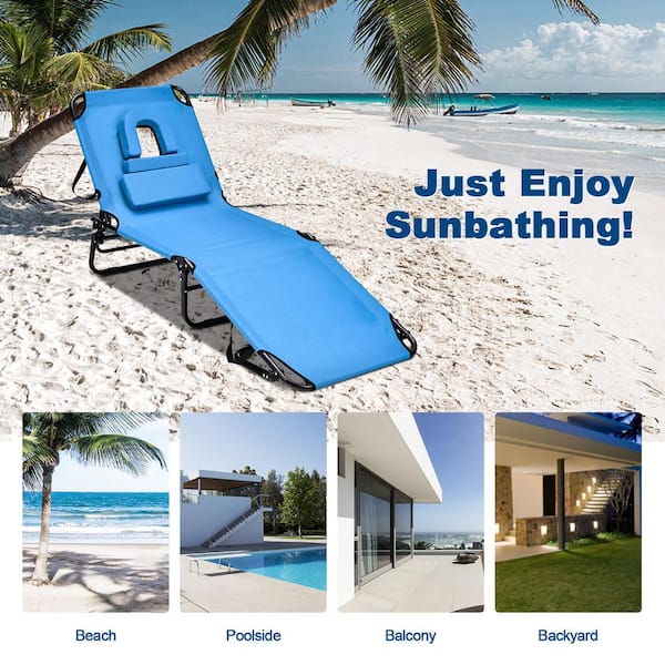 Face down beach store lounge chair