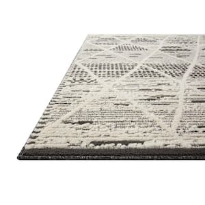 Fabian Charcoal/Ivory 4 ft. x 6 ft. Geometric Moroccan Area Rug