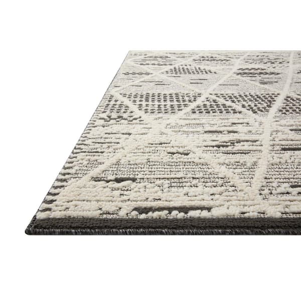 Fabian Charcoal/Ivory 2'-7" x 10' Geometric Moroccan Runner Area Rug