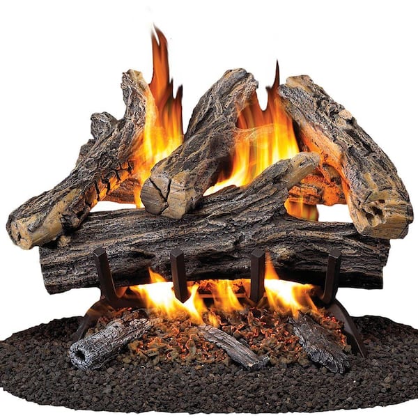 Vented Natural Gas Fireplace Log Set, Natural Gas Fire Pit Logs