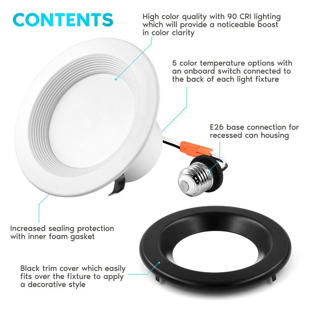 5.1-Inch Black Aluminum LED Recessed Lighting Kit