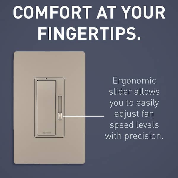 radiant 1.6 Amp Single Pole/3-Way De-Hummer Fan Control, Nickel/Dark Bronze