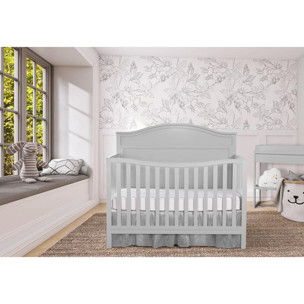 Dream On Me JPMA and Greenguard Gold Certified Grey Grace 5 in. 1 Convertible Crib made with Sustainable New Zealand Pinewood, Pebble Grey -  785-PG