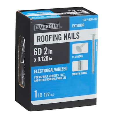 2in. x 6D Electro-Galvanized Non-Collated Roofing Nails 1 lb. (127-Count)
