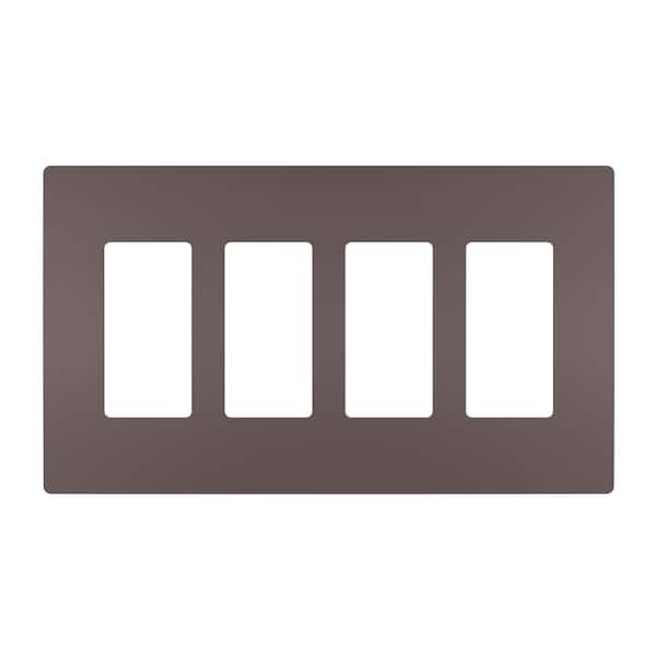 radiant 4 Gang 4-Decorator Rocker Screwless Wall Plate, Dark Bronze (1-Pack)