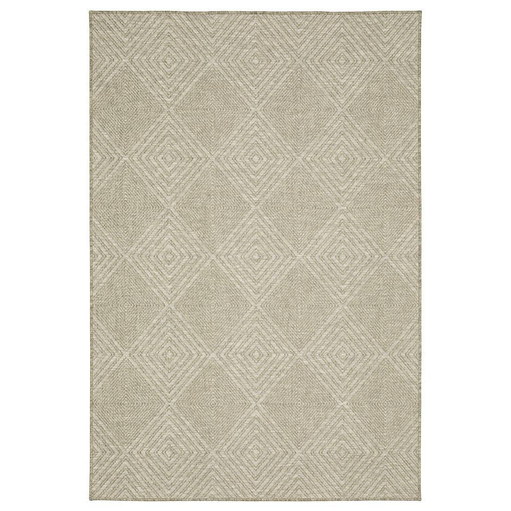 Thrasher Beige 3 ft. x 5 ft. Geometric Diamonds Polypropylene Indoor/Outdoo