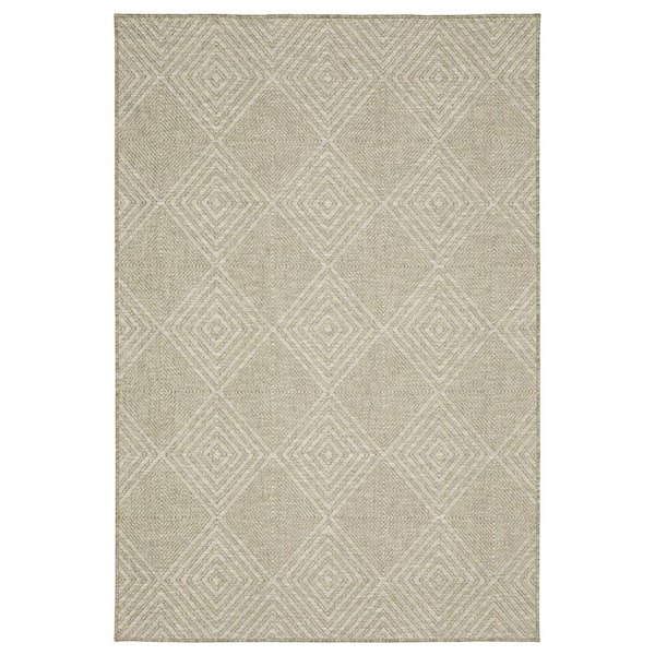 Thrasher Beige 10 ft. x 13 ft. Geometric Diamonds Polypropylene Indoor/Outdoor Area Rug