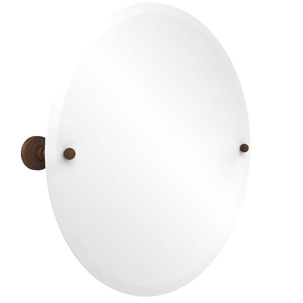 Allied Brass Waverly Place Collection 22 in. x 22 in. Frameless Round Single Tilt Mirror with Beveled Edge in Antique Bronze