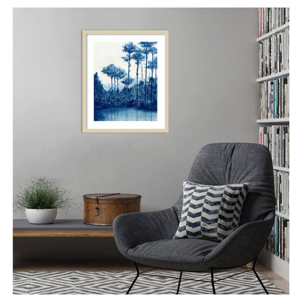 Liberty Blue Landscape I Framed Graphic Art Print in Natural Wood