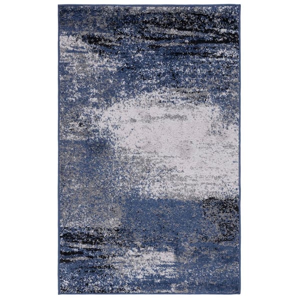 SAFAVIEH Adirondack Gray/Blue Solid Color 3 ft. x 5 ft. Distressed Area Rug