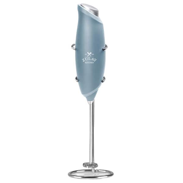Zulay Kitchen 1-Touch Handheld Milk Frother - Metallic Ice Blue