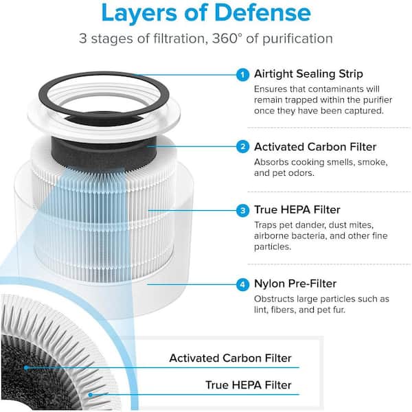2 Packs True HEPA Replace Filter for LEVOIT Core 300 300S Vortexair Air  Purifier
