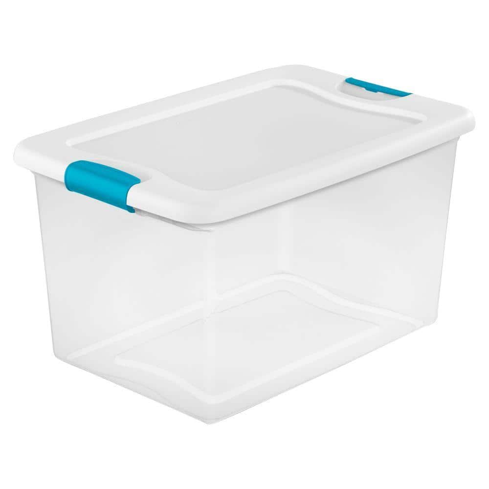 Sterilite 64 Qt Latching Storage Box, Plastic Storage Box With Lid And Handle