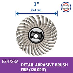 EZ Lock Rotary Tool 120 Grit Medium Detail Abrasive Brush for Metal, Wood, Aluminum, and Plastic