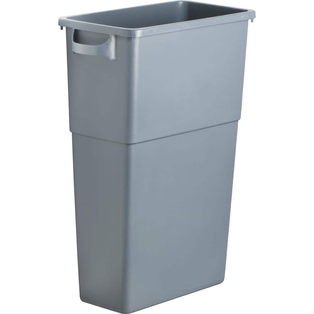 Gray 23 Gallon Space-Saving Waste Container with Handles