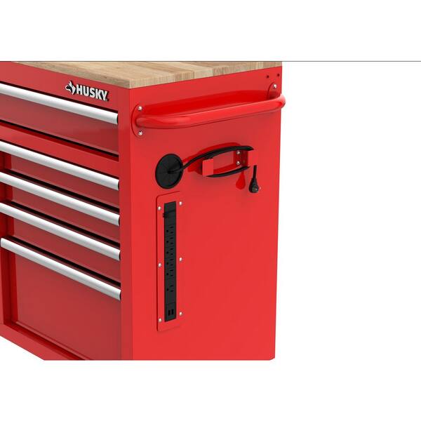 Husky Tool Storage 46 in. W Gloss Red Mobile Workbench Cabinet  H46X18MWC9RED - The Home Depot