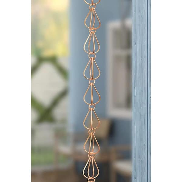 8.5 ft. L Pure Copper Teardrop Rain Chain