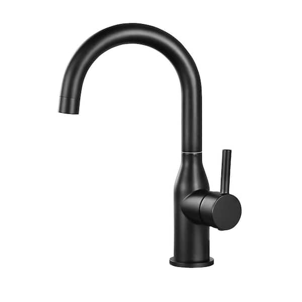 ALEASHA Single Handle Bar Sink Faucet Deckplate Not Included in Black