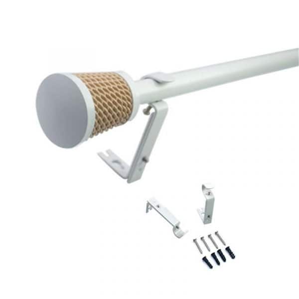 Pro Space 66 in. -120 in. Telescopic curtain rod with braided head 5/8 inch curtain rod