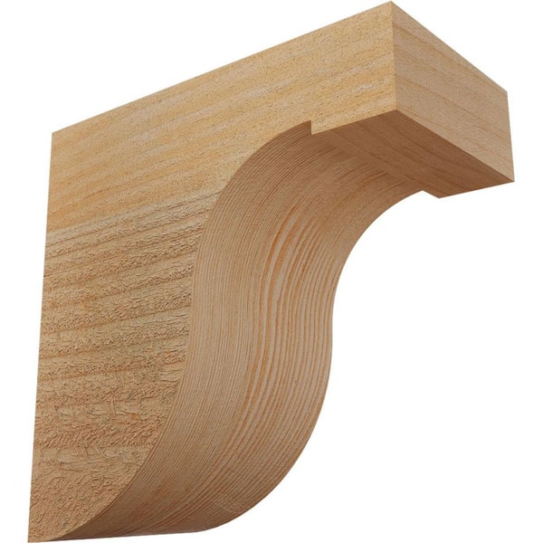 Ekena Millwork 4 in. x 8 in. x 8 in. Douglas Fir Del Monte Rough Sawn Corbel