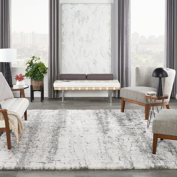 Sweet Dreams 8 ft. X 10 ft. Ivory/Charcoal Contemporary Abstract Area Rug