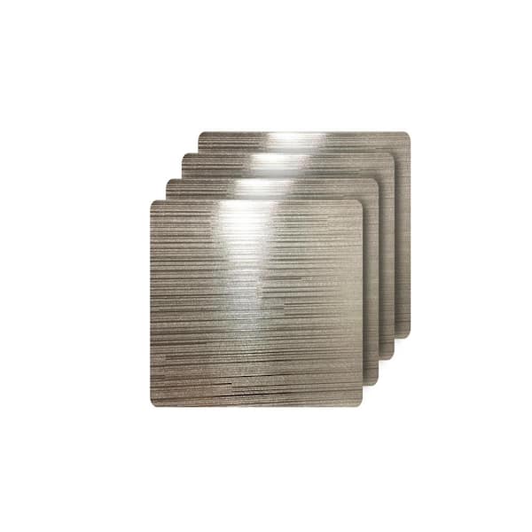 Dainty Home Emery Champagne Metallic Reversible Square Placemats (Set of 4)