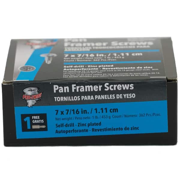 Pro-Twist #7 x 7/16 in. Phillips Pan-Head Self-Drilling Screws (1 lb. Pack)