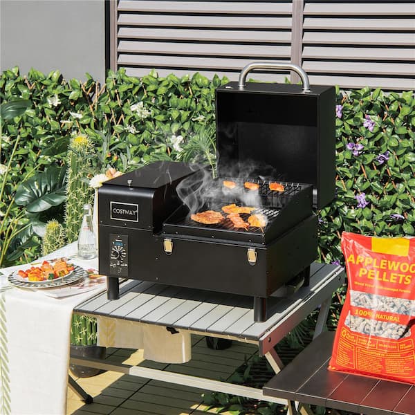 Hello.Dr Portable Wood Pellet Grill and Smoker,Electric Outdoor 8 in 1  Tabletop Grills for RV Camping Tailgating RV Cooking BBQ, Intelligent