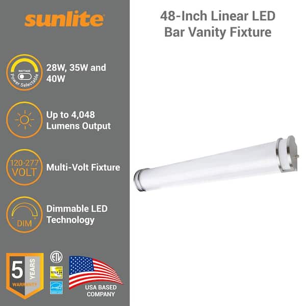 48 in. Warm White 3000K Brushed Nickel LED Dimmable Half Cylinder Vanity Light Bar Fixture 48 in. Warm White 3000K Brushed Nickel LED Dimmable Half Cylinder Vanity Light Bar Fixture