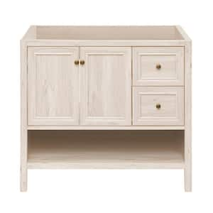 Chateau 36 in. Freestanding Bathroom Vanity Cabinet without Top in White Oak