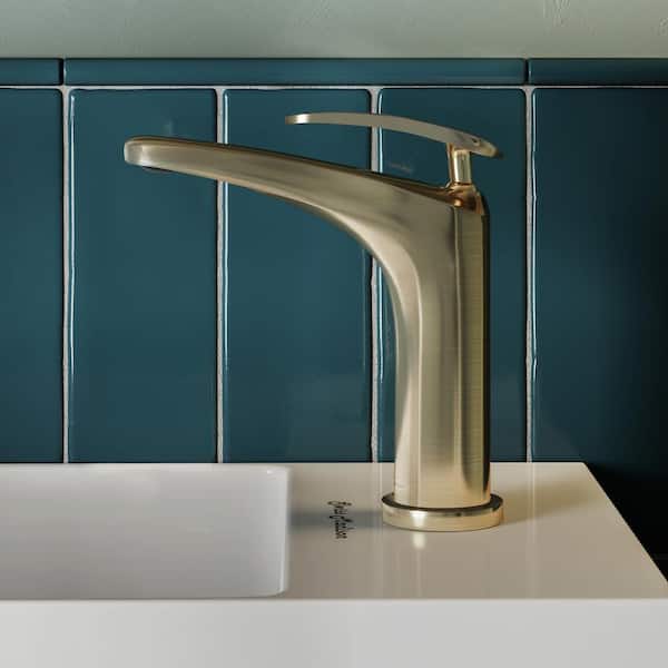 Swiss Madison Sublime Single-Handle Single-Hole Bathroom Faucet in Brushed Gold