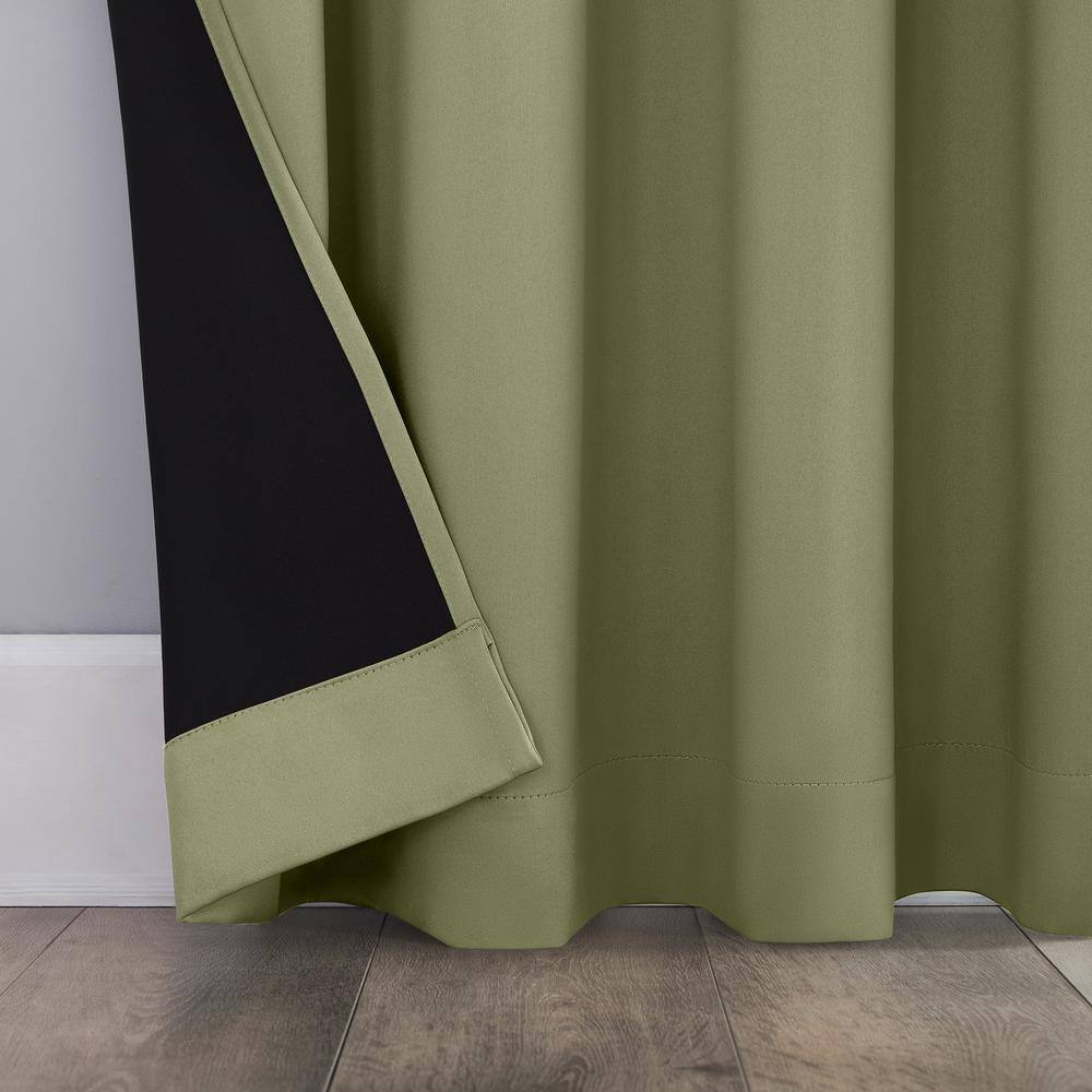 Sage Green 63" Blackout Polyester Grommet Curtain Panel