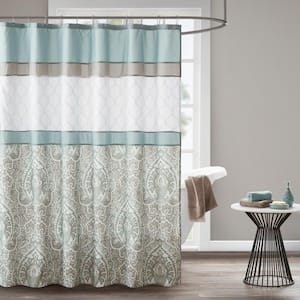 Josefina 72 in. W x 72 in. L Polyester in Seafoam Shower Curtain