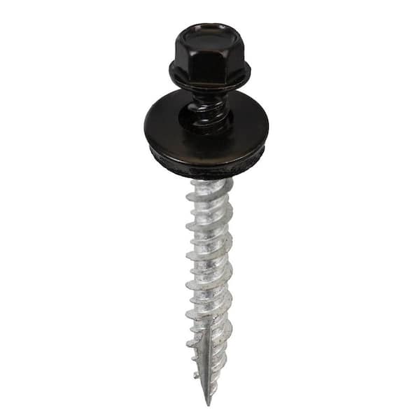 #9 X 1-1/2 inch Black Hex Metal to Wood Screws (Bag of 250)