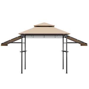 13.5 ft. x 4 ft. Patio BBQ Grill Gazebo Side Awnings Shelves 2-Tier Canopy Outdoor