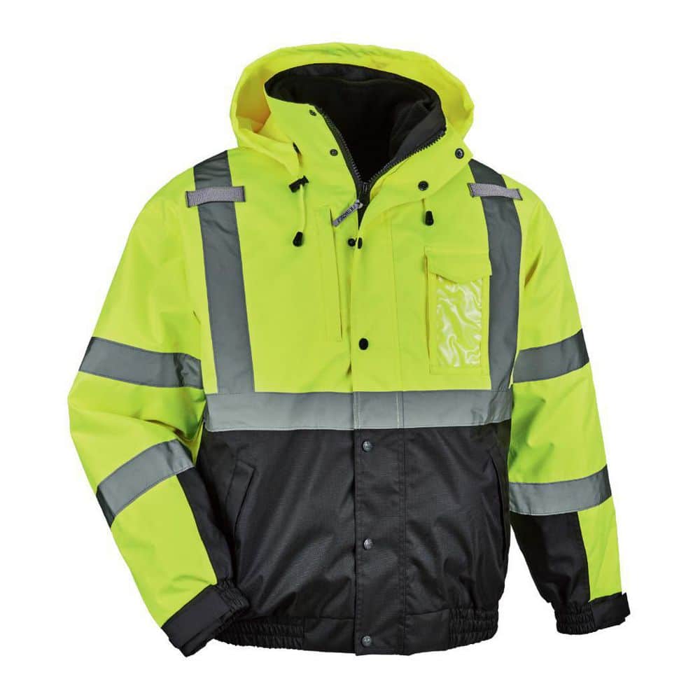 Men's 5X-Large Lime High Visibility Reflective Bomber Jacket with Zip-Out Black Fleece price history on PriceWatchPro