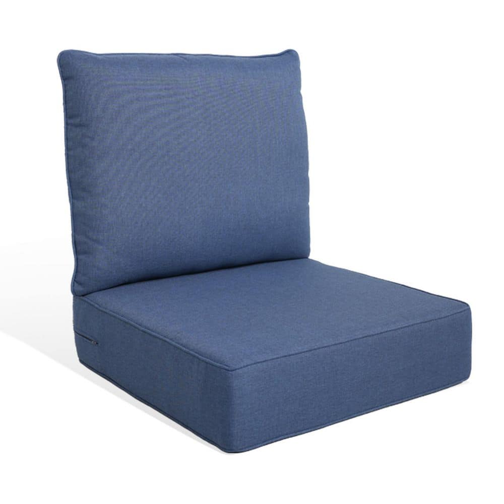 Duraolex 22 in. W x 24 in. D x 6 in. Thick Square 2-Piece Deep Seating Outdoor Lounge Chair Olefin Cushion, Blue price history on PriceWatchPro