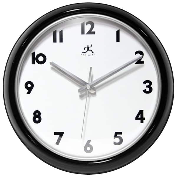 Infinity Instruments Black and Silver Lux Wall Clock