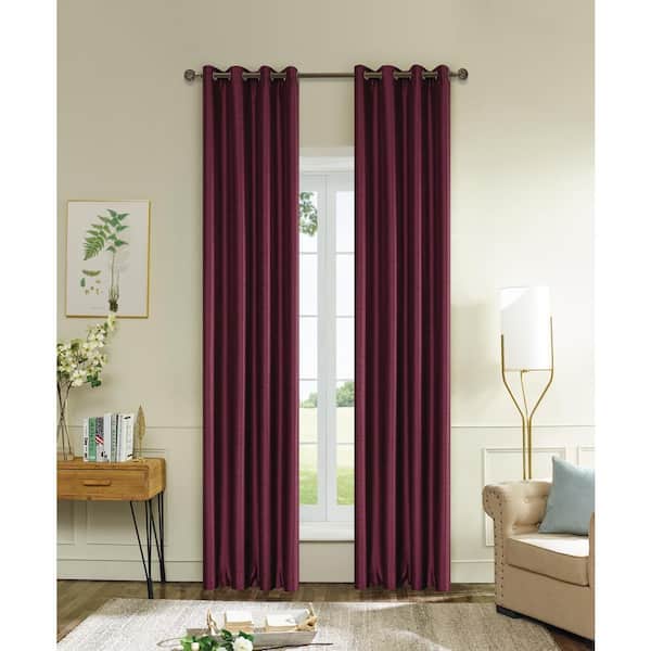 Lyndale Decor Burgundy Thermal Grommet Blackout Curtain - 45 in. W x 84 in. L