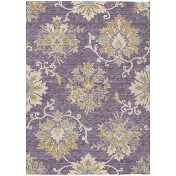 Chantille Machine Washable Indoor/Outdoor Abstract ACN3133 Purple 5 ft. x 7 ft. 6 in. Area Rug