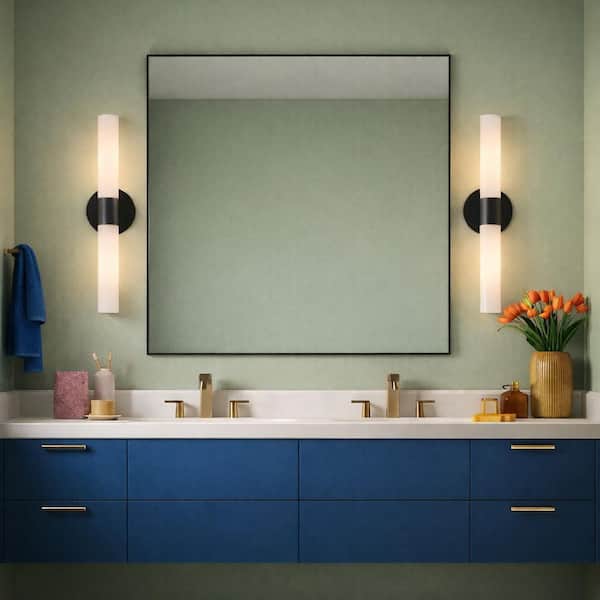 Shea 5.25 in. 2-Light Black Vanity Light