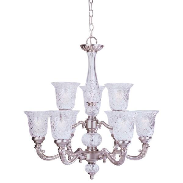 Hampton Bay 9-Light Brushed-Nickel Hanging Chandelier