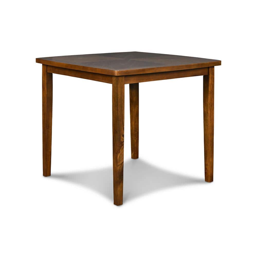 Dark Espresso Square Counter Dining Set with Faux Leather Seats