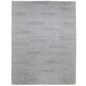 Stover Fog 8 ft. x 10 ft. Rectangle Solid Pattern Wool Polyester Cotton Runner Rug
