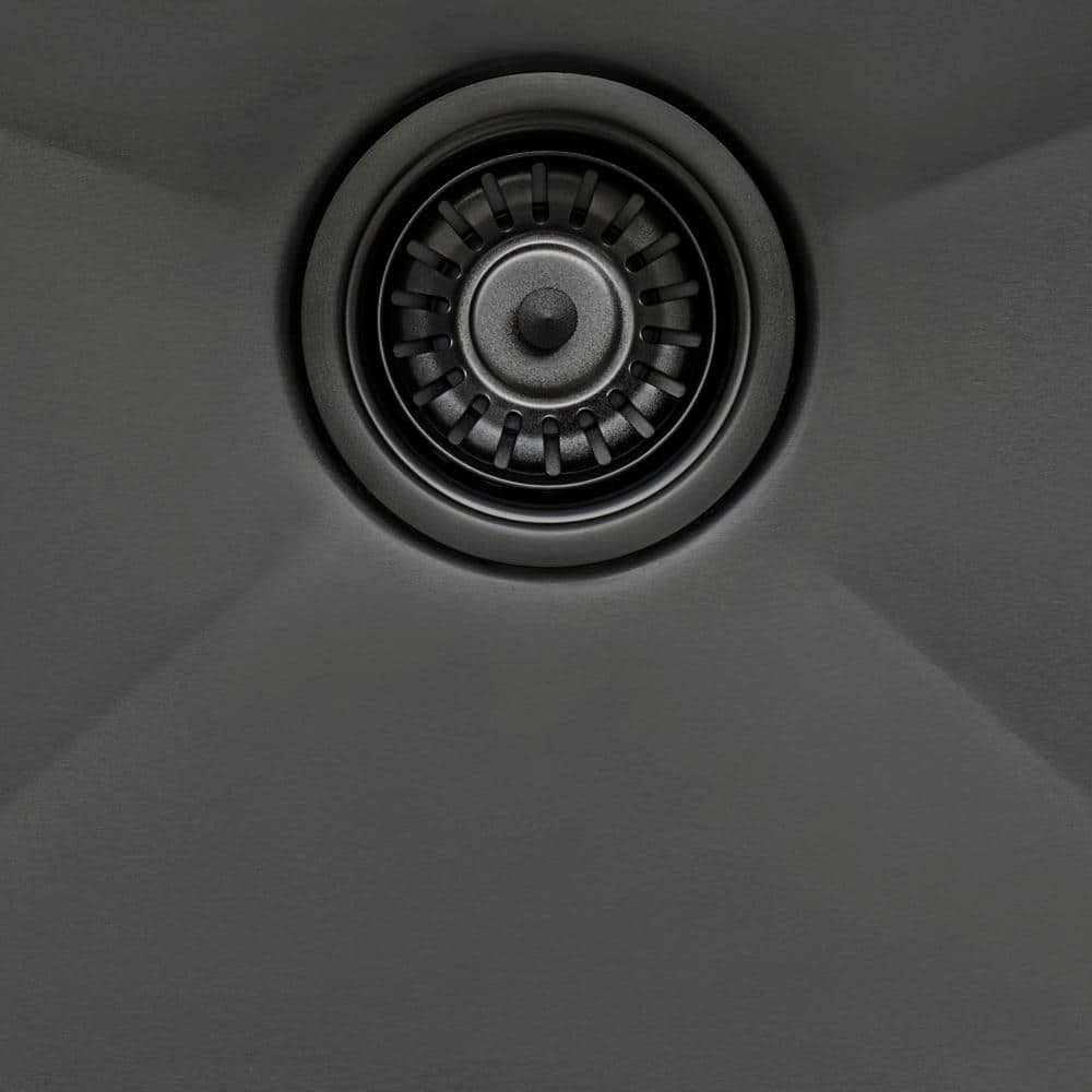 Gunmetal Black Stainless Steel Single Bowl Farmhouse Sink