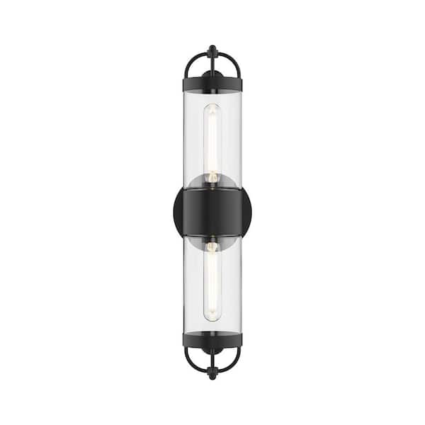 ALORA MOOD Lancaster 5-in 2 Light 60-Watt Matte Black Vanity Light