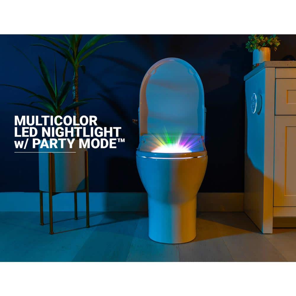 Ultra Slim White Electric Elongated Bidet Toilet Seat
