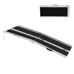 6 ft. Non-Skid Aluminum Folding Ramp Suitable Compatible with Wheelchair Mobile Scooters Steps Home Stairs Doorways
